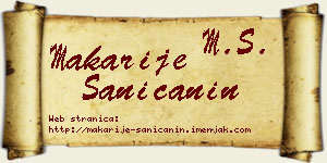 Makarije Saničanin vizit kartica